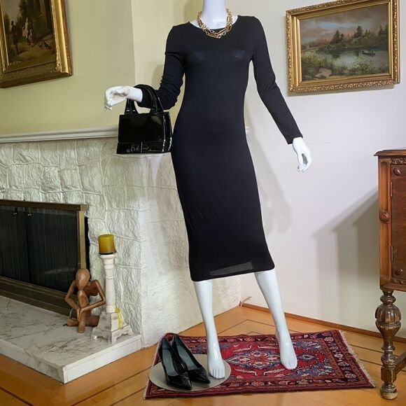 Sexy Bodycon Little Black Dress LBD - Picture 5 of 9